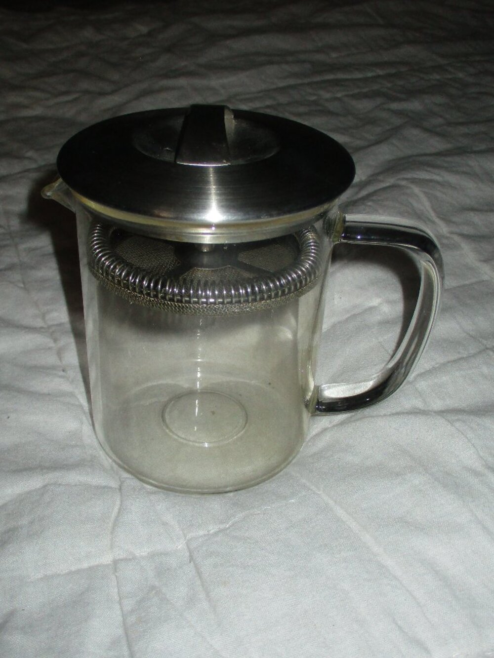 Clear Glass Tea Press with Stainless Steel Lid and Infuser - Rishi